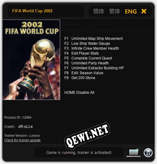FIFA World Cup 2002: Читы, Трейнер +9 [dR.oLLe]