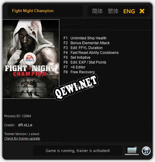 Fight Night Champion: Читы, Трейнер +8 [dR.oLLe]