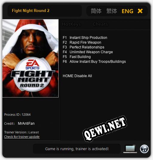Трейнер для Fight Night Round 2 [v1.0.9]