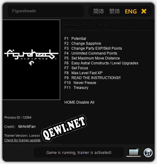 Трейнер для Figureheads [v1.0.7]