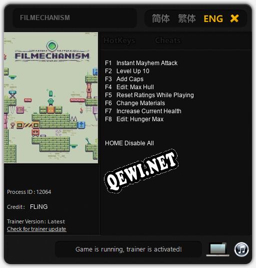Трейнер для FILMECHANISM [v1.0.8]