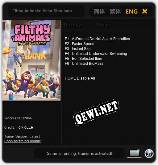 Filthy Animals: Heist Simulator: ТРЕЙНЕР И ЧИТЫ (V1.0.54)