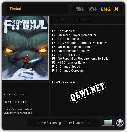 Fimbul: ТРЕЙНЕР И ЧИТЫ (V1.0.50)