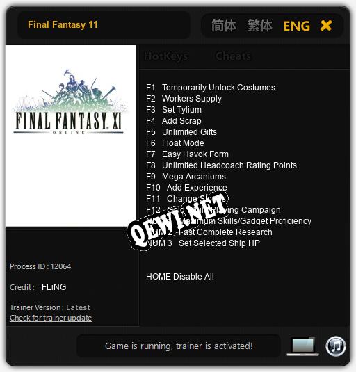 Final Fantasy 11: ТРЕЙНЕР И ЧИТЫ (V1.0.11)