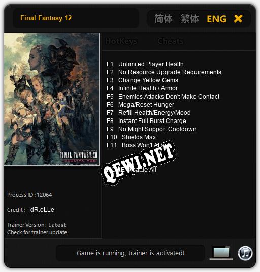 Final Fantasy 12: Читы, Трейнер +11 [dR.oLLe]