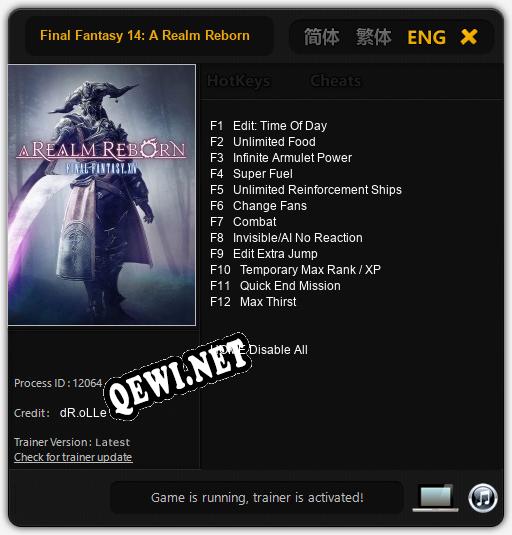 Final Fantasy 14: A Realm Reborn: Трейнер +12 [v1.8]