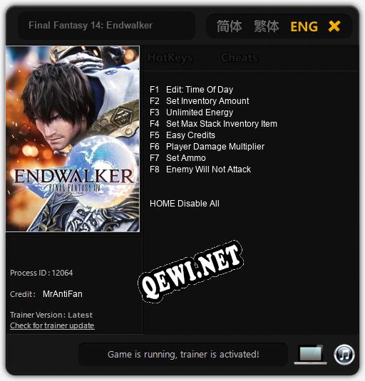 Трейнер для Final Fantasy 14: Endwalker [v1.0.6]