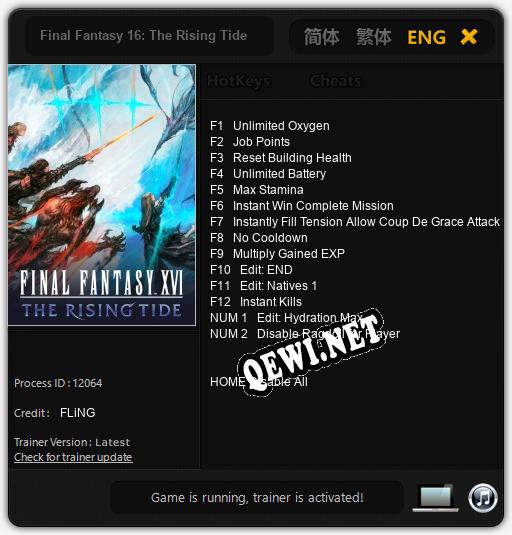 Final Fantasy 16: The Rising Tide: ТРЕЙНЕР И ЧИТЫ (V1.0.64)