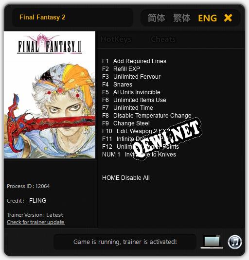 Final Fantasy 2: ТРЕЙНЕР И ЧИТЫ (V1.0.11)