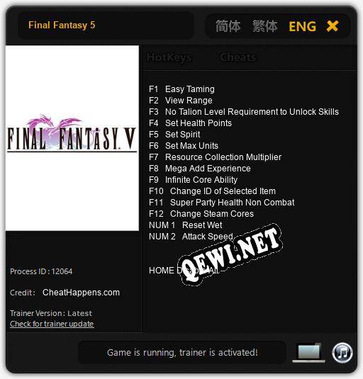 Final Fantasy 5: Читы, Трейнер +14 [CheatHappens.com]