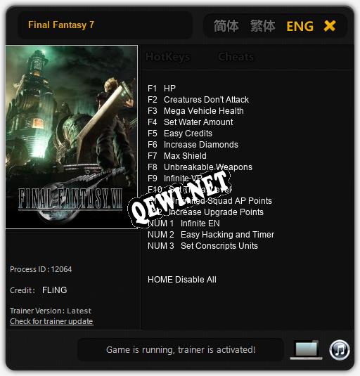 Final Fantasy 7: Читы, Трейнер +15 [FLiNG]