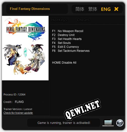 Final Fantasy Dimensions: ТРЕЙНЕР И ЧИТЫ (V1.0.89)