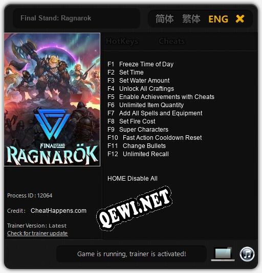 Final Stand: Ragnarok: ТРЕЙНЕР И ЧИТЫ (V1.0.9)