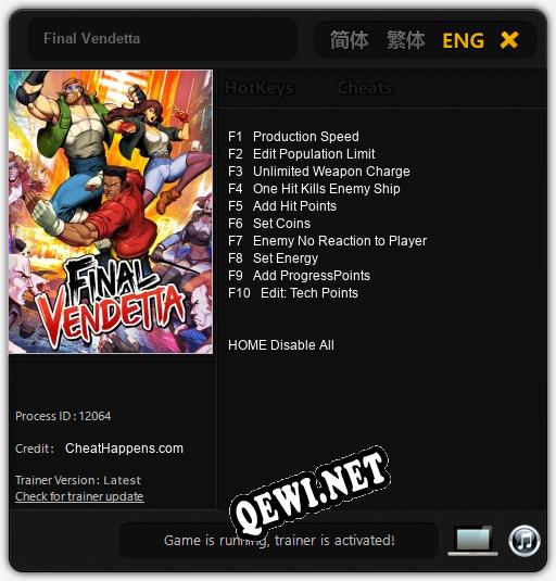 Трейнер для Final Vendetta [v1.0.6]