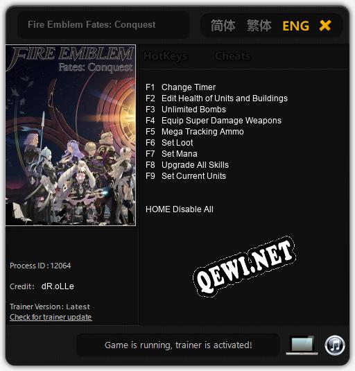 Fire Emblem Fates: Conquest: ТРЕЙНЕР И ЧИТЫ (V1.0.61)