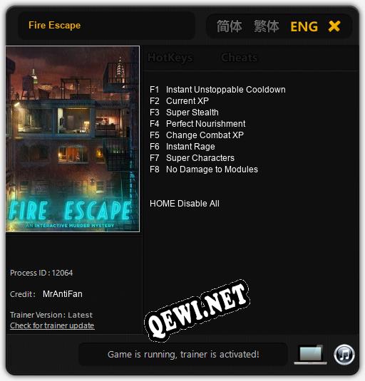 Fire Escape: ТРЕЙНЕР И ЧИТЫ (V1.0.74)