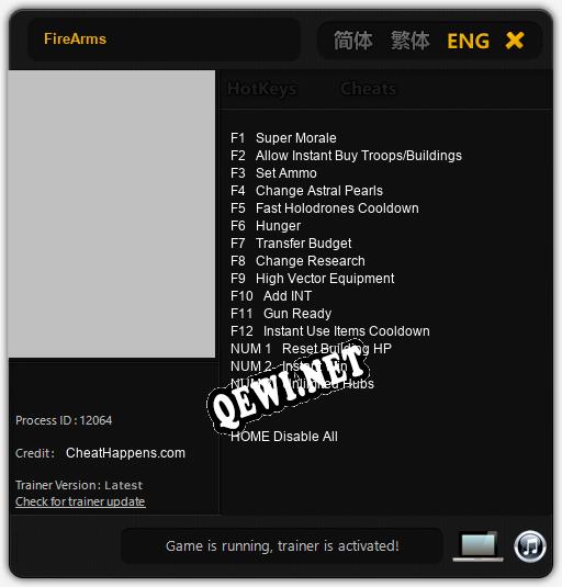 Трейнер для FireArms [v1.0.6]