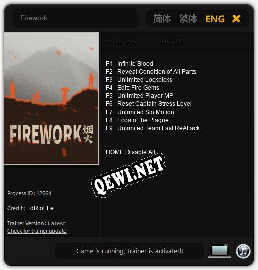 Firework: Трейнер +9 [v1.9]