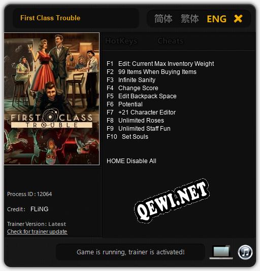 First Class Trouble: ТРЕЙНЕР И ЧИТЫ (V1.0.93)