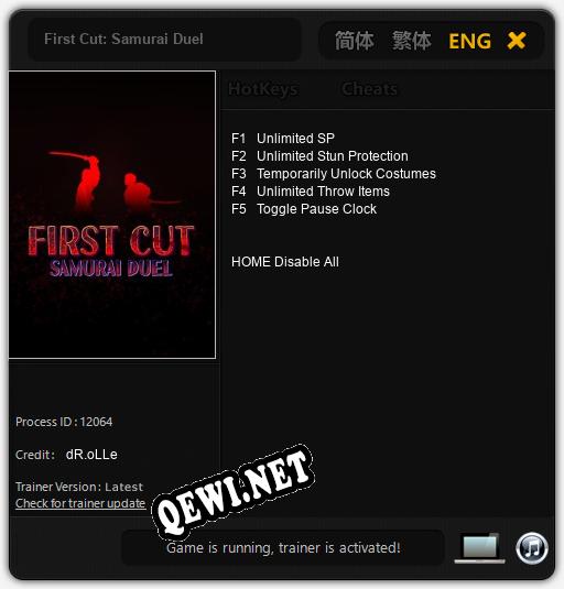 First Cut: Samurai Duel: ТРЕЙНЕР И ЧИТЫ (V1.0.16)