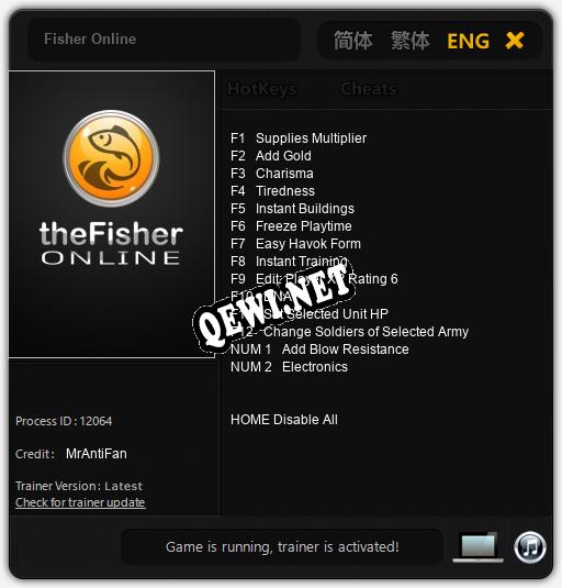 Fisher Online: Читы, Трейнер +14 [MrAntiFan]