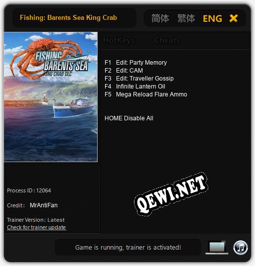 Трейнер для Fishing: Barents Sea King Crab [v1.0.8]