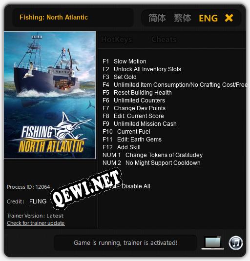 Трейнер для Fishing: North Atlantic [v1.0.5]