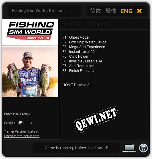 Fishing Sim World: Pro Tour: ТРЕЙНЕР И ЧИТЫ (V1.0.44)