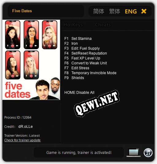 Five Dates: Читы, Трейнер +9 [dR.oLLe]