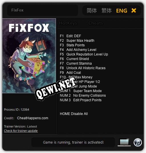 Трейнер для FixFox [v1.0.3]