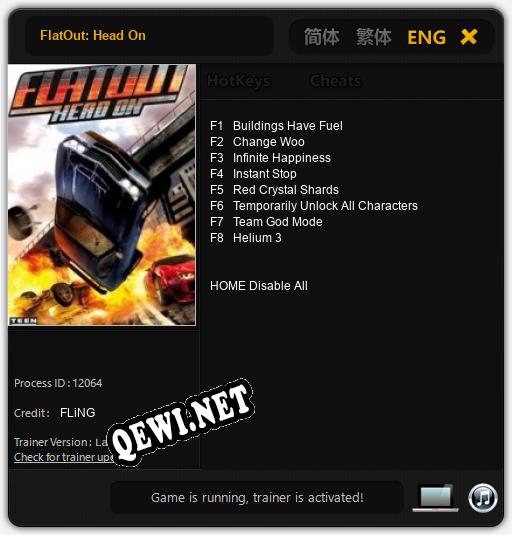 FlatOut: Head On: ТРЕЙНЕР И ЧИТЫ (V1.0.35)