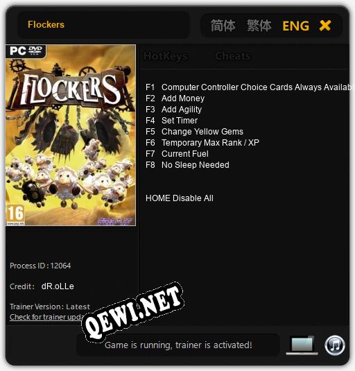 Flockers: Трейнер +8 [v1.3]