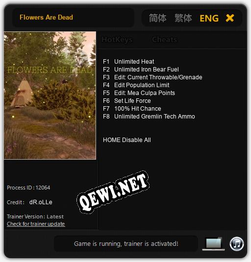 Flowers Are Dead: Трейнер +8 [v1.1]
