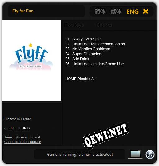 Трейнер для Fly for Fun [v1.0.5]