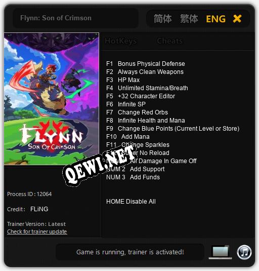 Flynn: Son of Crimson: Читы, Трейнер +15 [FLiNG]