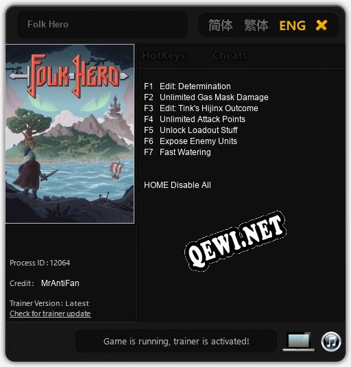 Трейнер для Folk Hero [v1.0.8]