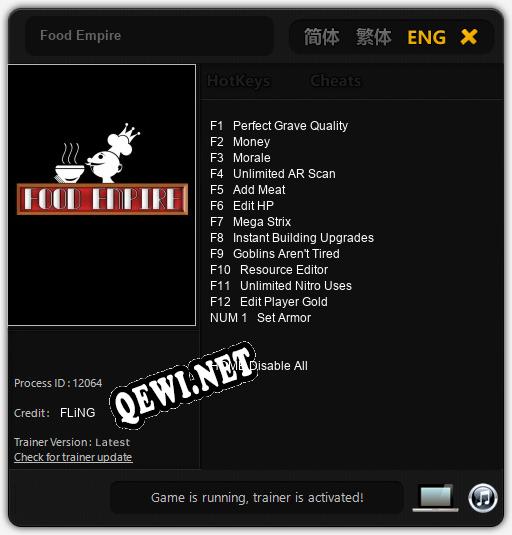 Трейнер для Food Empire [v1.0.4]