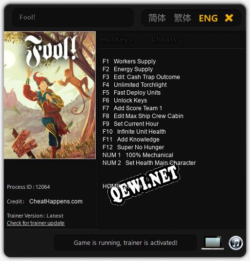 Fool!: Трейнер +14 [v1.1]