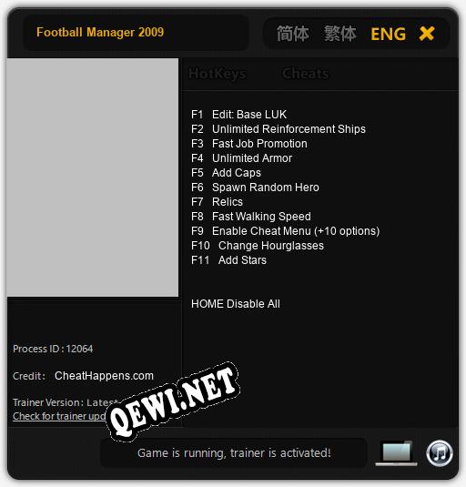 Football Manager 2009: Читы, Трейнер +11 [CheatHappens.com]
