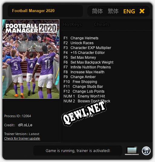 Football Manager 2020: Трейнер +14 [v1.4]