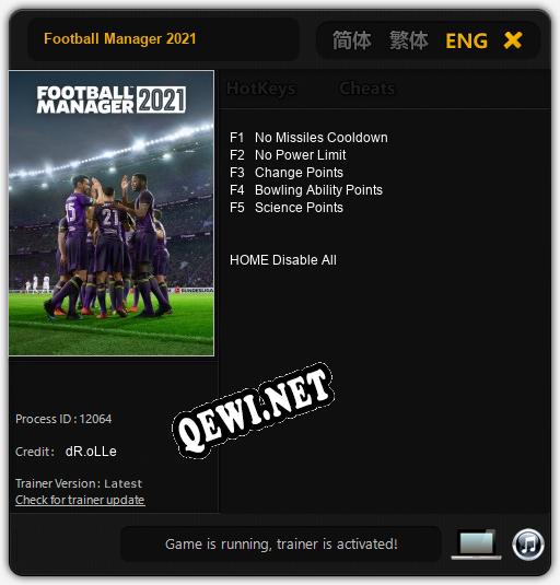 Трейнер для Football Manager 2021 [v1.0.6]