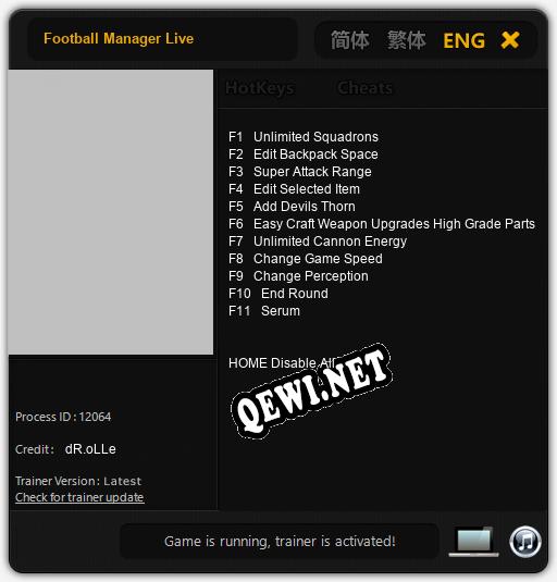 Трейнер для Football Manager Live [v1.0.2]