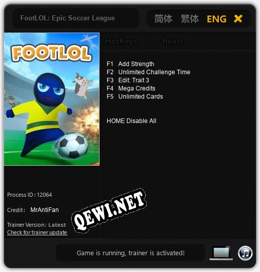FootLOL: Epic Soccer League: Читы, Трейнер +5 [MrAntiFan]