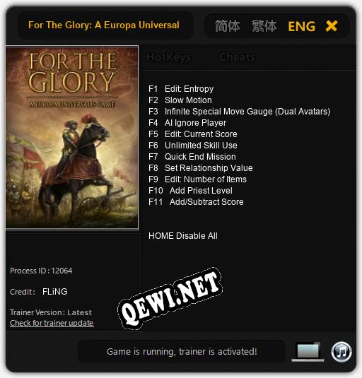 For The Glory: A Europa Universalis Game: Трейнер +11 [v1.8]