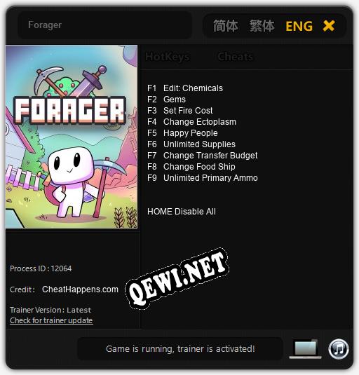 Forager: Трейнер +9 [v1.3]
