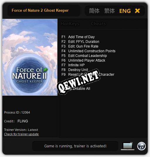 Force of Nature 2 Ghost Keeper: ТРЕЙНЕР И ЧИТЫ (V1.0.75)