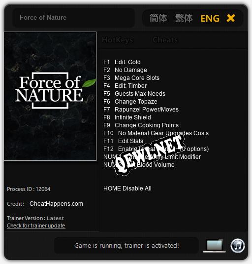 Force of Nature: Трейнер +14 [v1.7]