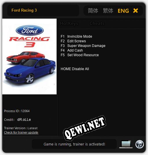 Ford Racing 3: Читы, Трейнер +5 [dR.oLLe]