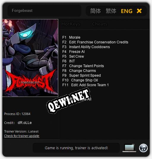 Forgebeast: ТРЕЙНЕР И ЧИТЫ (V1.0.63)