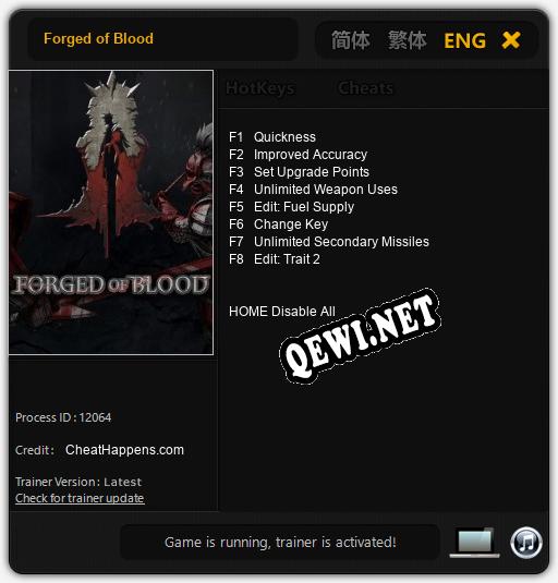 Forged of Blood: ТРЕЙНЕР И ЧИТЫ (V1.0.8)